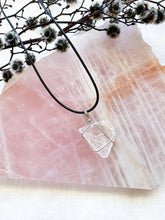 Load image into Gallery viewer, Silver wrapped Selenite pendant

