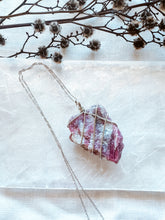 Load image into Gallery viewer, Pink Tourmaline on 18 Inch Silver chain
