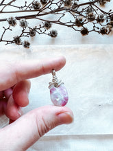 Load image into Gallery viewer, Silver wrapped Pink Tourmaline pendant
