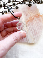 Load image into Gallery viewer, Silver wrapped Selenite pendant
